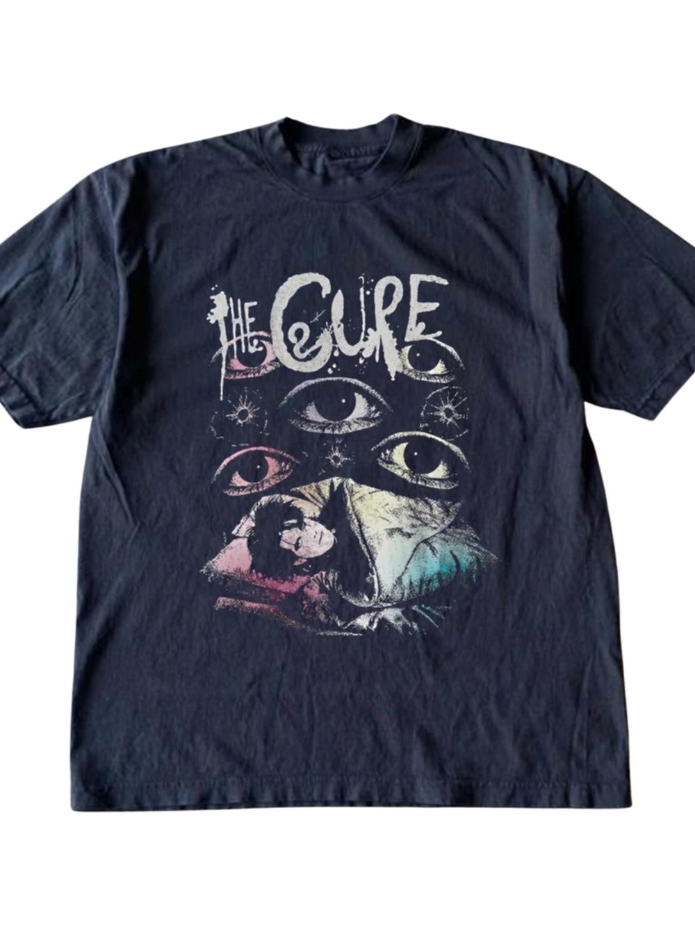 Gildan Black The Cure Graphic Tee with Multicolor Print, Gift For Her, For Him